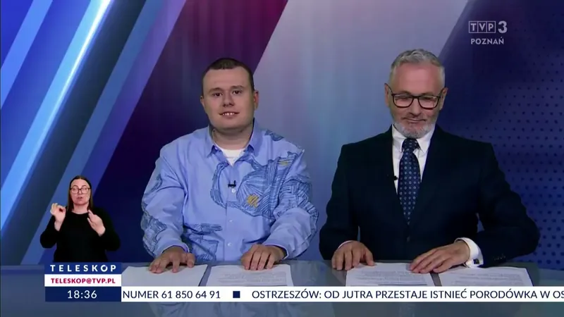 Marcin Jabłoński współprowadzi „Teleskop” w studiu TVP3 Poznań